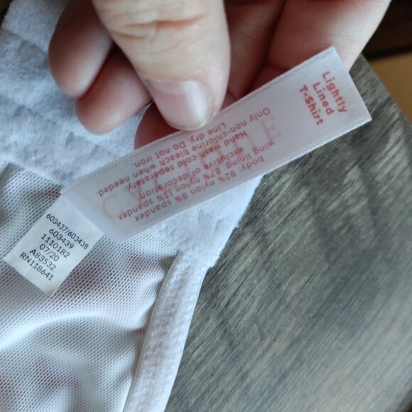 Cacique White Floral Lightly Line T-shirt Bra Size 46C - Picture 4 of 7